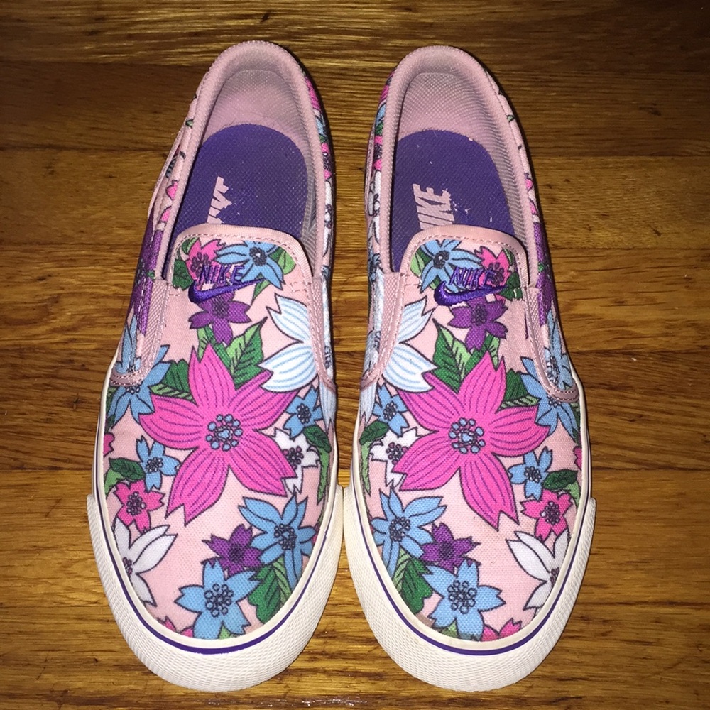 Used Nike Toki Slip Ons in Floral Print